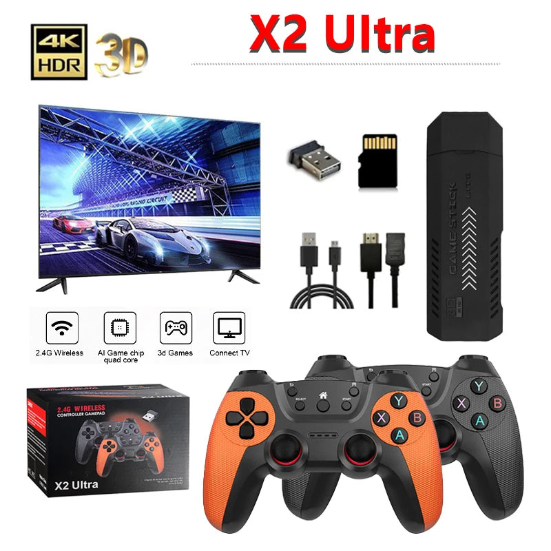 CONSOLA GAME STICK X2 ULTRA 128GB 41000 MANDOS RECARGABLES